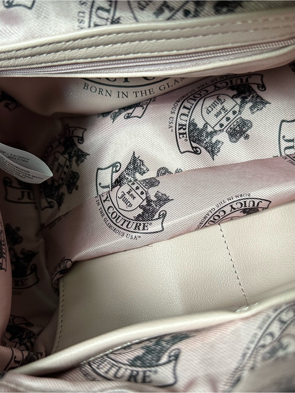 Juicy Couture Pink and Brown Logo Shoulder Bag with Heart Charm - Picture 8 of 12